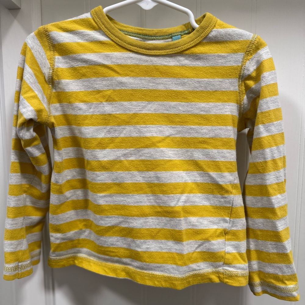 Mini Boden Yellow and Gray Long Sleeve Tee 2-3Y